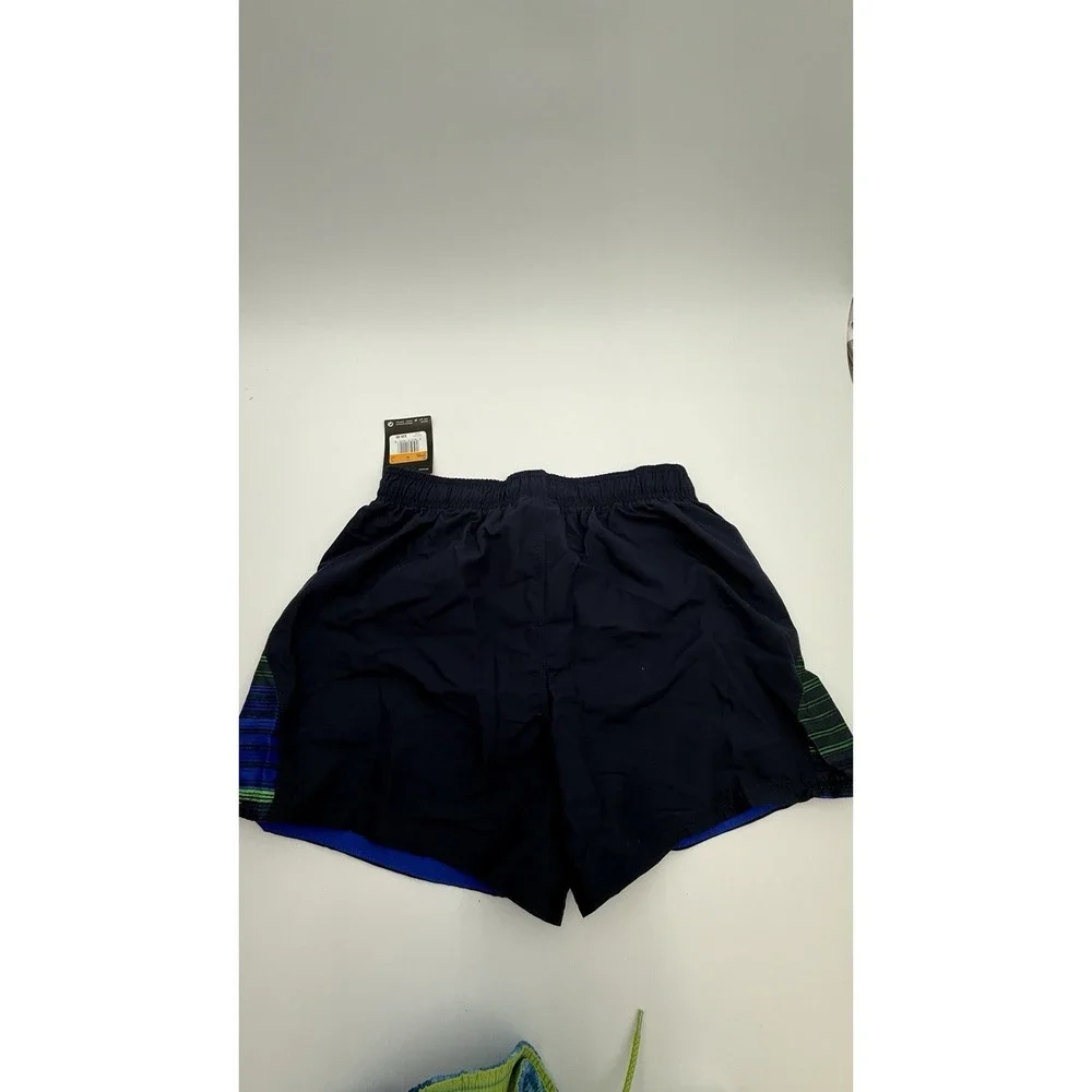 Nike Swim Trunks Mens Small Lined Swim Trunks Pockets Black Blue